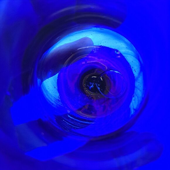 Hand Blown Cobalt Blue Glass Goblet - Picture 7 of 9